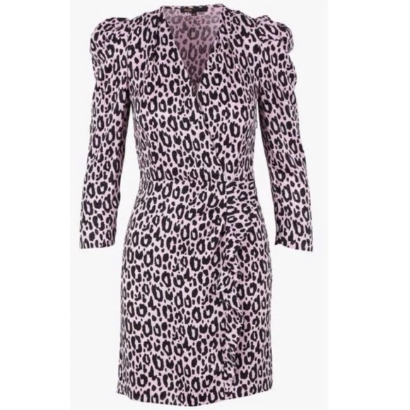 Maje Black and White Animal Print Mini Dress - Picture 5 of 9